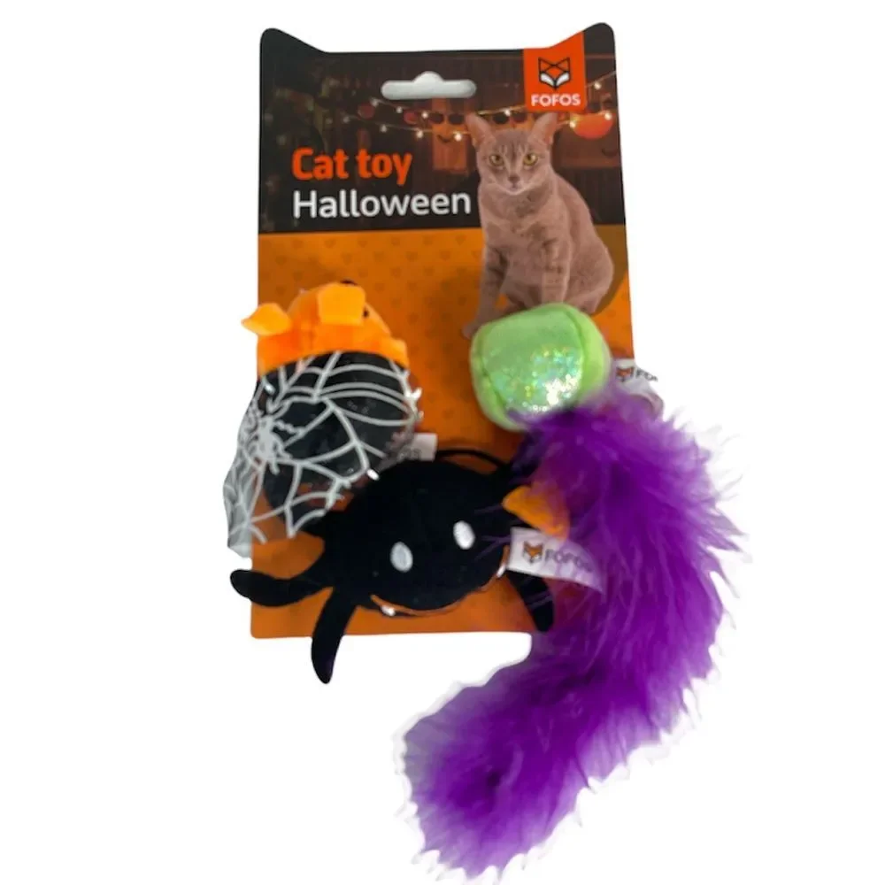 Fofos Halloween Cat Toys, Orange, Black
